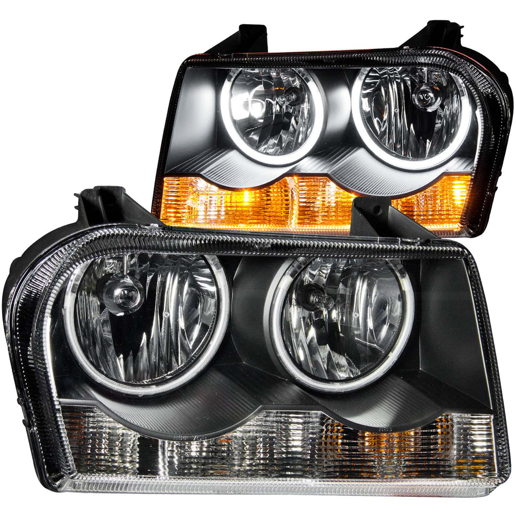 ANZO USA-121138 | Crystal Headlight Set w/Halo; Clear Lens; Black Housing;Pair CCFL;