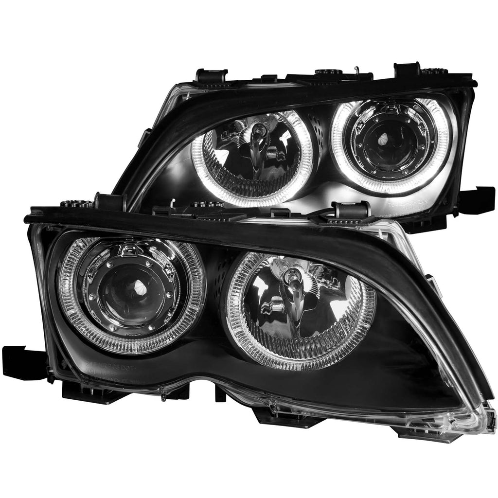 ANZO USA-121140 | Projector Headlight Set w/Halo; Clear Lens; Black Housing;Pair For Use w/Non HID Models Only;