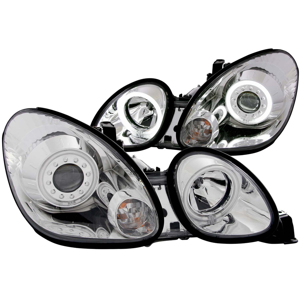 ANZO USA-121143 | Projector Headlight Set w/Halo; Clear Lens; Chrome Housing;Pair CCFL; For Use w/Non HID Models Only;