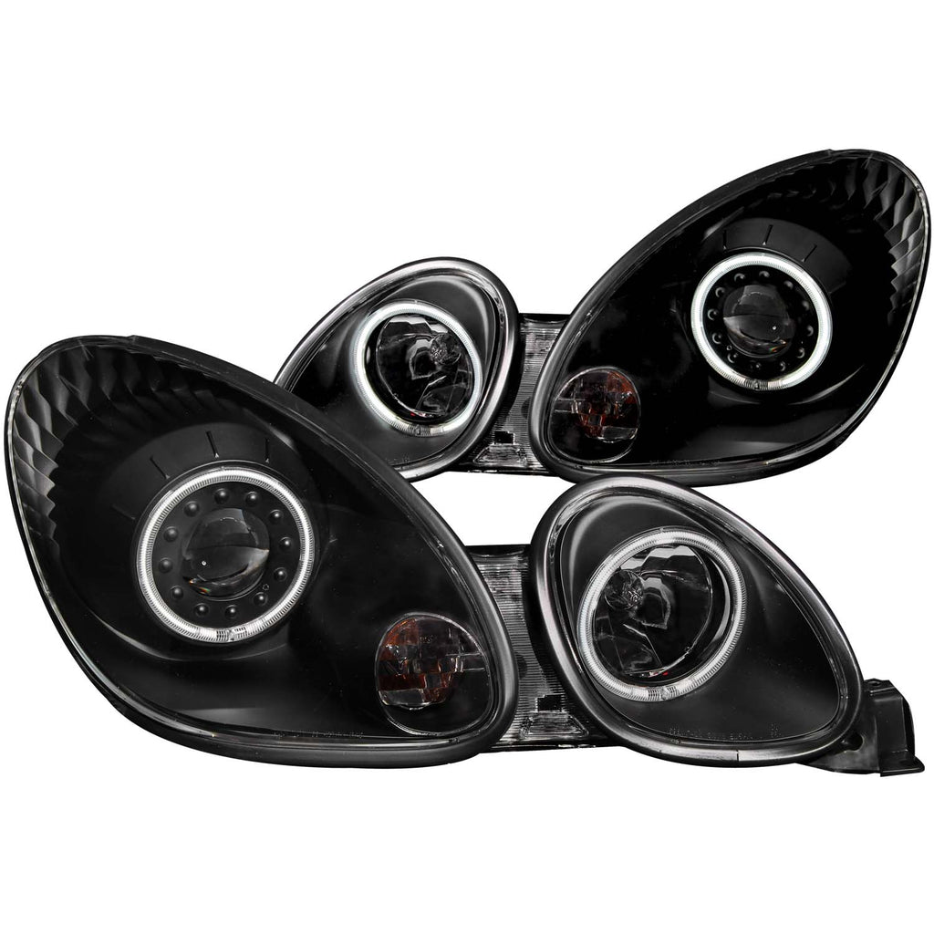 ANZO USA-121144 | Projector Headlight Set w/Halo; Clear Lens; Black Housing;Pair For Use w/Non HID Models Only;