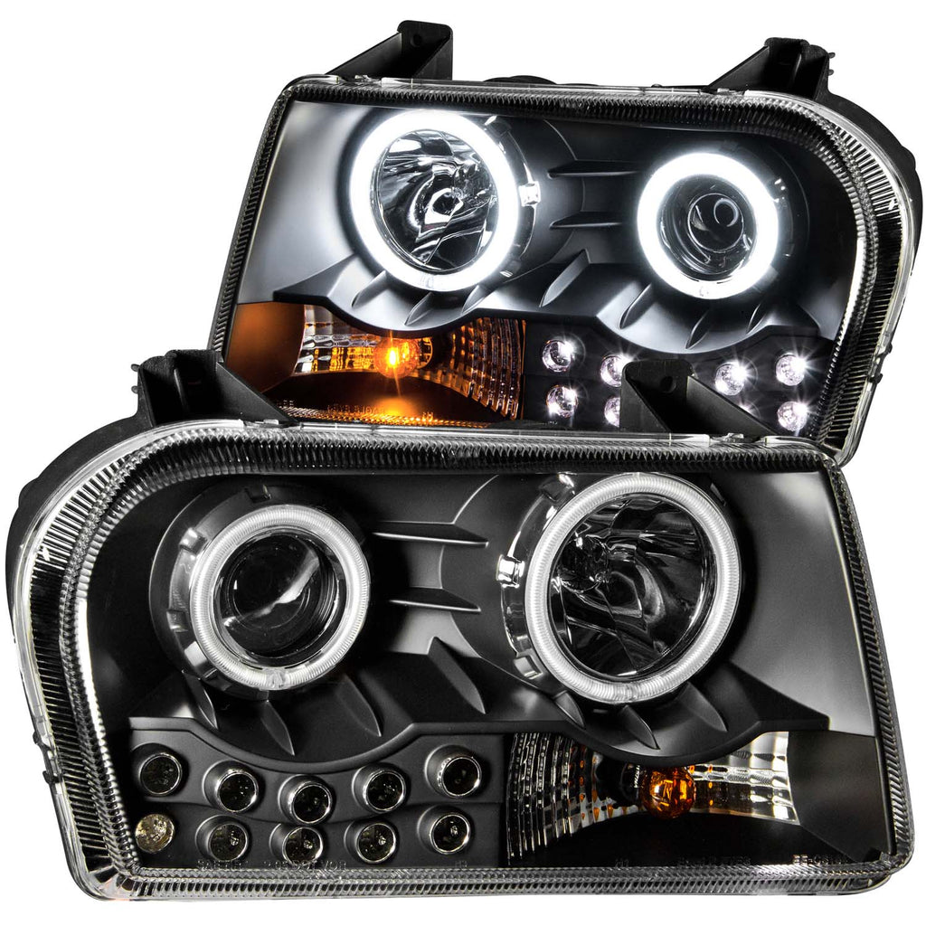 ANZO USA-121152 | Projector Headlight Set w/Halo; Clear Lens; Black Housing;Pair