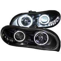 ANZO USA-121160 | Projector Headlight Set w/Halo; Clear Lens; Black Housing;Pair