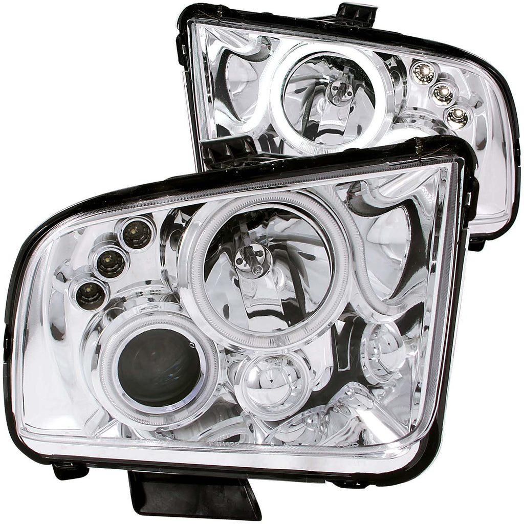ANZO USA-121162 | Projector Headlight Set w/Halo; Clear Lens; Chrome Housing;Pair CCFL; For Use w/Non HID Models Only;