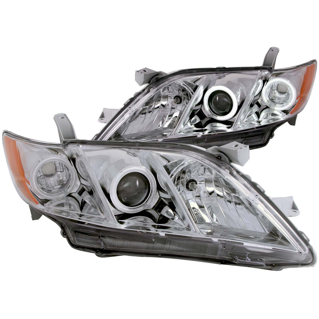 ANZO USA-121180 | Projector Headlight Set w/Halo; Clear Lens; Chrome Housing;Pair CCFL; For Use w/Non HID Models Only;