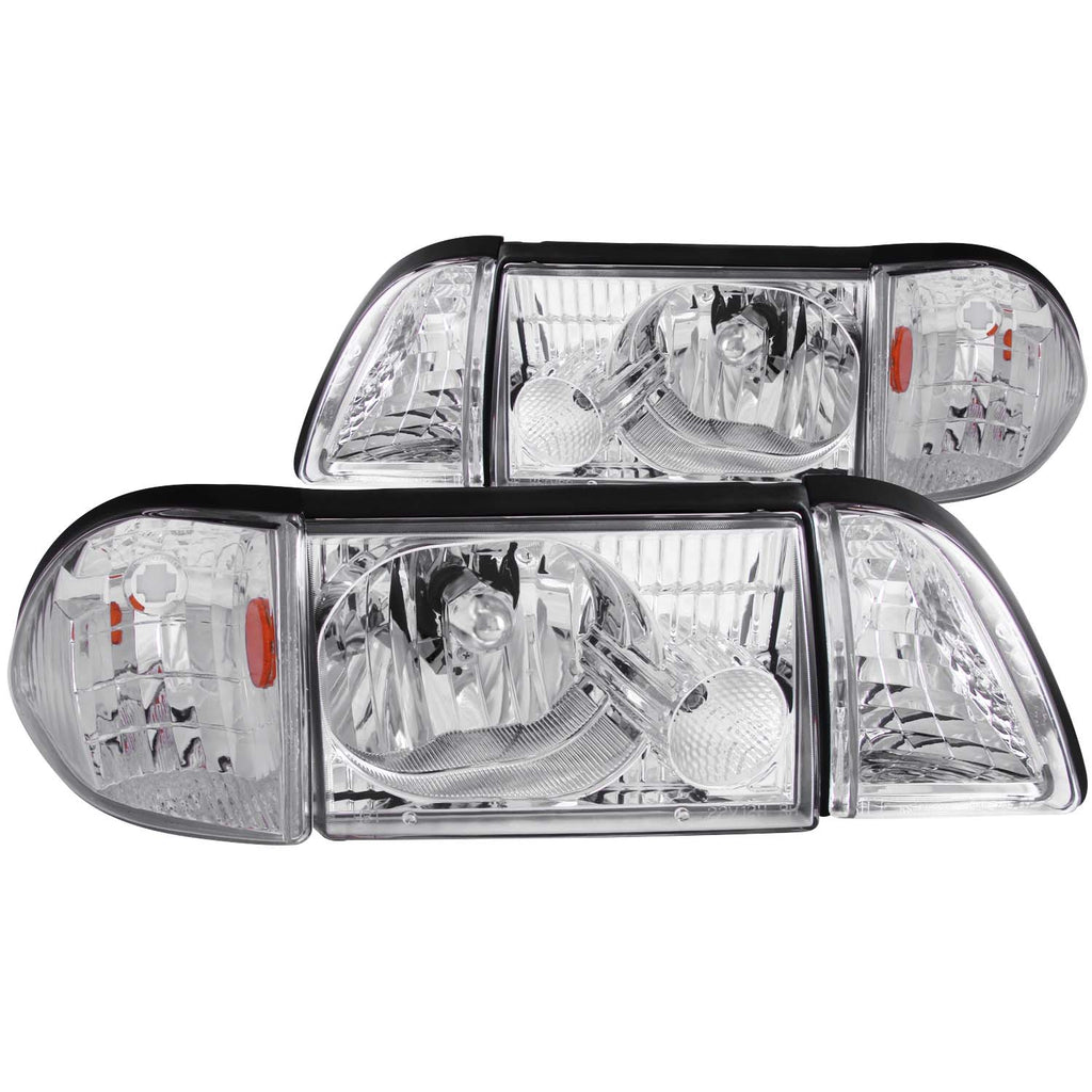 ANZO USA-121195 | Crystal Headlight Set; Clear Lens; Chrome Housing;Pair w/Corner Lights;