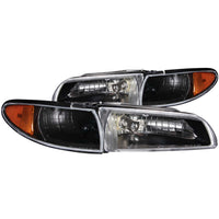 ANZO USA-121201 | Crystal Headlight Set; Clear Lens; Black Housing;Pair