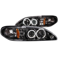ANZO USA-121204 | Projector Headlight Set w/Halo; Clear Lens; Black Housing;Pair CCFL; 1 pc.;