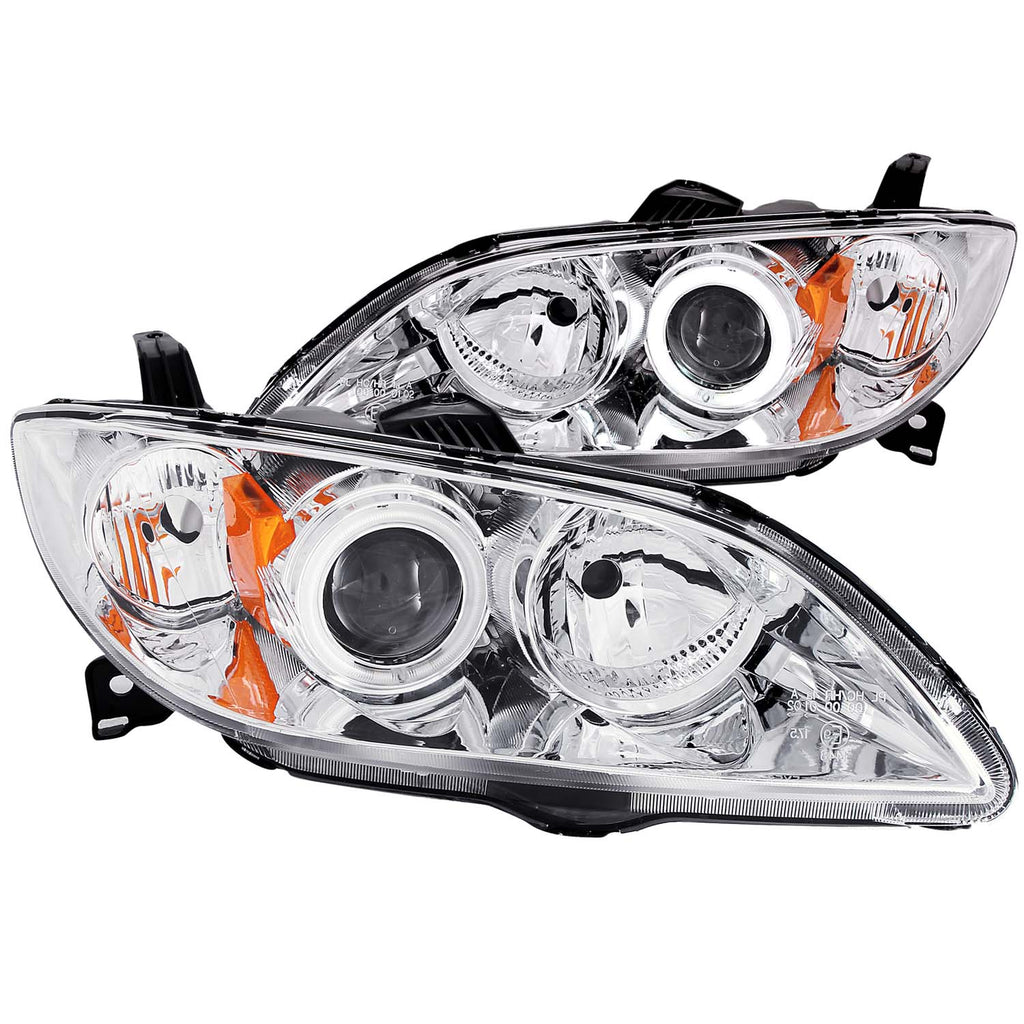 ANZO USA-121211 | Projector Headlight Set w/Halo; Clear Lens; Chrome Housing;Pair For Use w/Non HID Models Only;