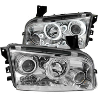 ANZO USA-121217 | Projector Headlight Set w/Halo; Clear Lens; Chrome Housing;Pair CCFL;