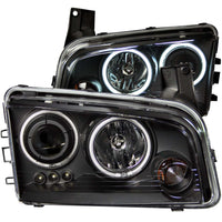 ANZO USA-121218 | Projector Headlight Set w/Halo; Clear Lens; Black Housing;Pair CCFL;