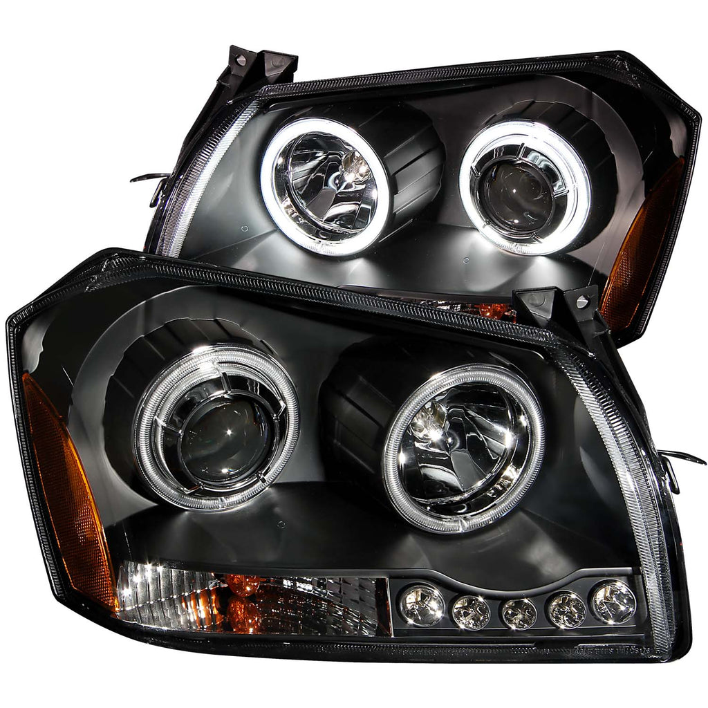 ANZO USA-121220 | Projector Headlight Set w/Halo; Clear Lens; Black Housing;Pair