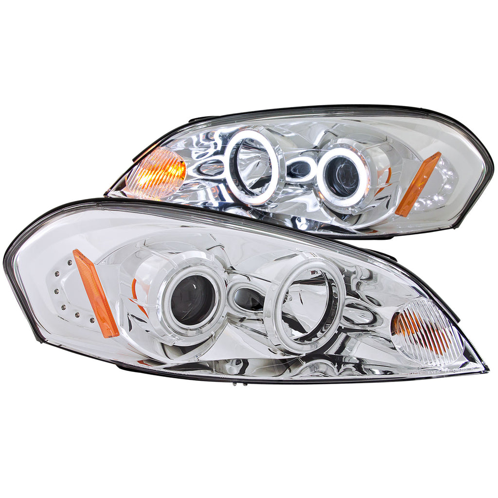 ANZO USA-121237 | Projector Headlight Set w/Halo; Clear Lens; Chrome Housing;Pair CCFL; For Use w/Non HID Models Only;