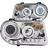 ANZO USA-121250 | Projector Headlight Set w/Halo; Clear Lens; Chrome Housing; G2;Pair CCFL; For Use w/Non HID Models Only;