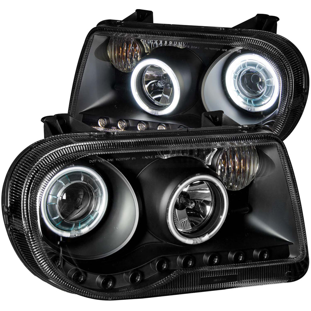 ANZO USA-121251 | Projector Headlight Set w/Halo; Clear Lens; Black Housing;Pair G2; CCFL; For Use w/Non HID Models Only;