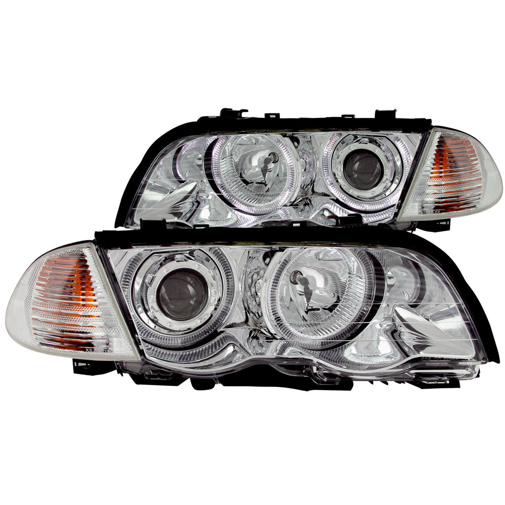 ANZO USA-121260 | Projector Headlight Set w/Halo; Clear Lens; Chrome Housing;Pair CCFL; For Use w/Non HID Models Only;