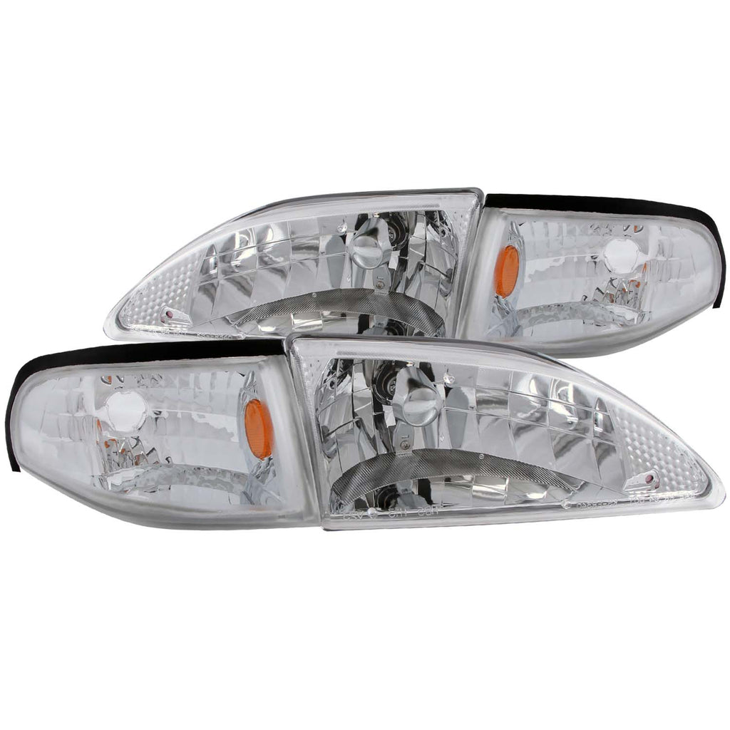 ANZO USA-121262 | Crystal Headlight Set; Clear Lens; Chrome Housing;Pair 2 pc.;