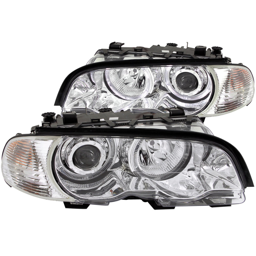 ANZO USA-121268 | Projector Headlight Set w/Halo; Clear Lens; Chrome Housing;Pair