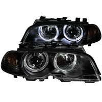 ANZO USA-121269 | Projector Headlight Set w/Halo; Clear Lens; Black Housing; w/Corner Lights;Pair For Use w/Non HID Models Only;