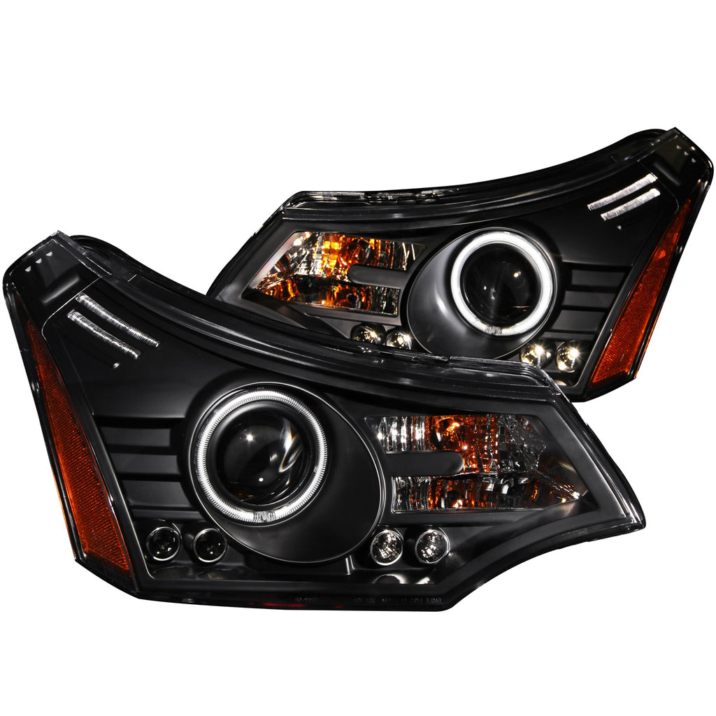 ANZO USA-121272 | Projector Headlight Set w/Halo; Clear Lens; Black Housing;Pair