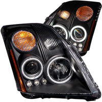 ANZO USA-121276 | Projector Headlight Set w/Halo; Clear Lens; Black Housing;Pair