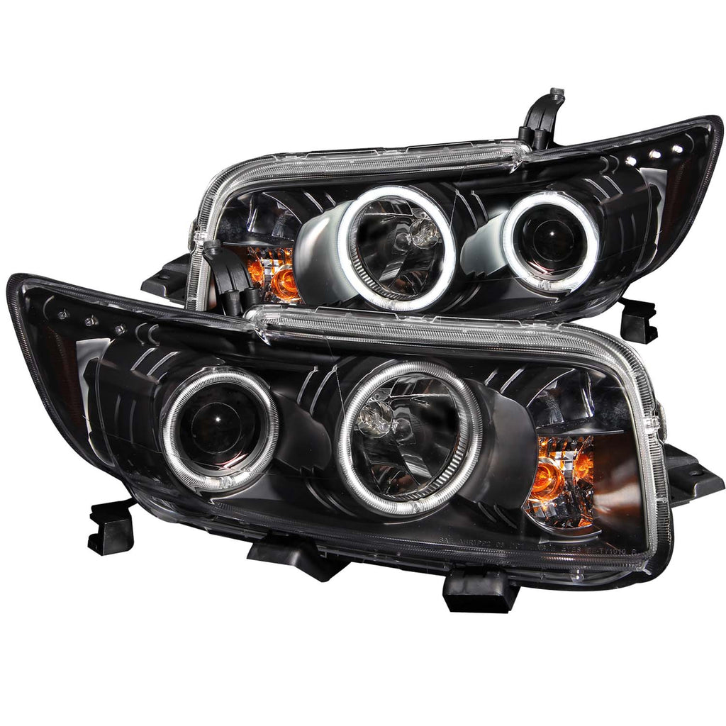 ANZO USA-121280 | Projector Headlight Set w/Halo; Clear Lens; Black Housing;Pair