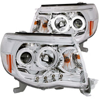 ANZO USA-121281 | Projector Headlight Set w/Halo; Clear Lens; Chrome Housing;Pair