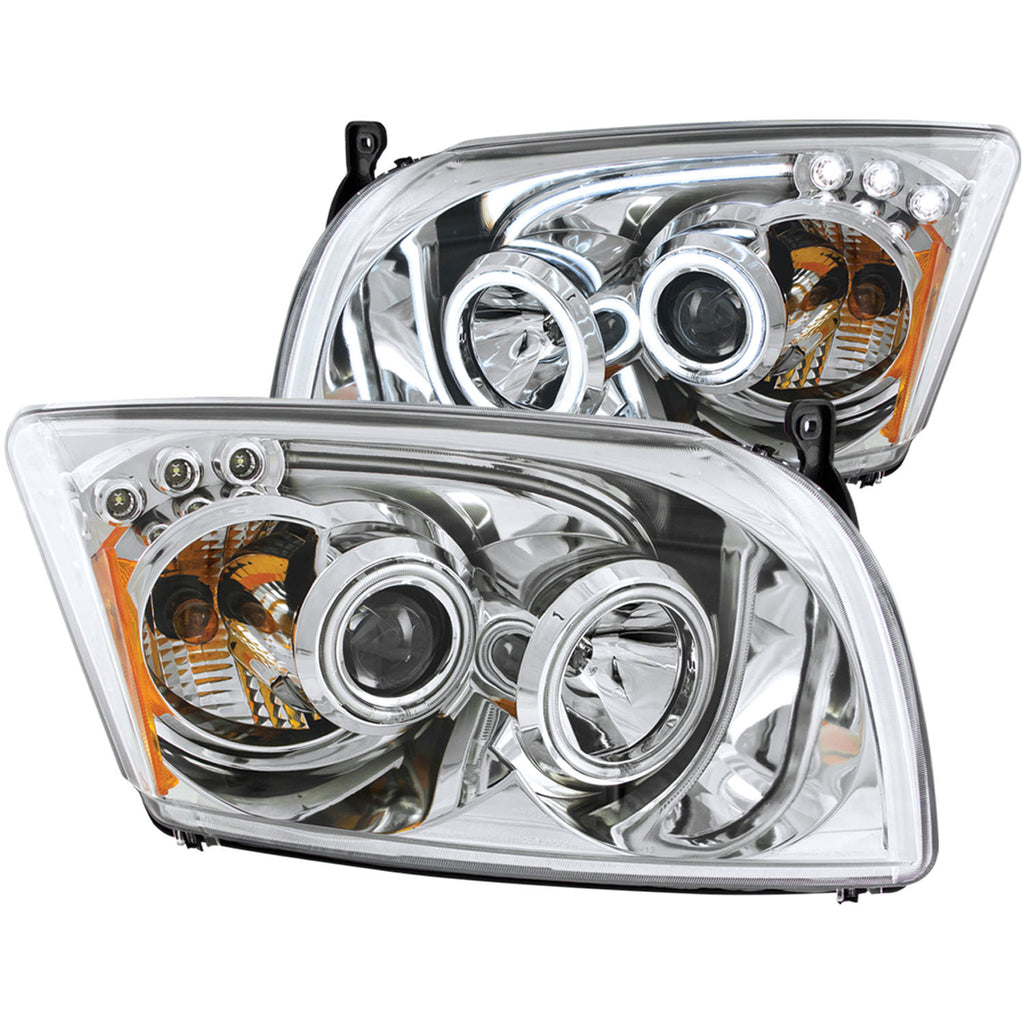 ANZO USA-121287 | Projector Headlight Set w/Halo; Clear Lens; Chrome Housing;Pair CCFL;