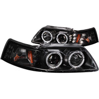 ANZO USA-121303 | Projector Headlight Set w/Halo; Clear Lens; Black Housing;Pair G2; Dual Projector;