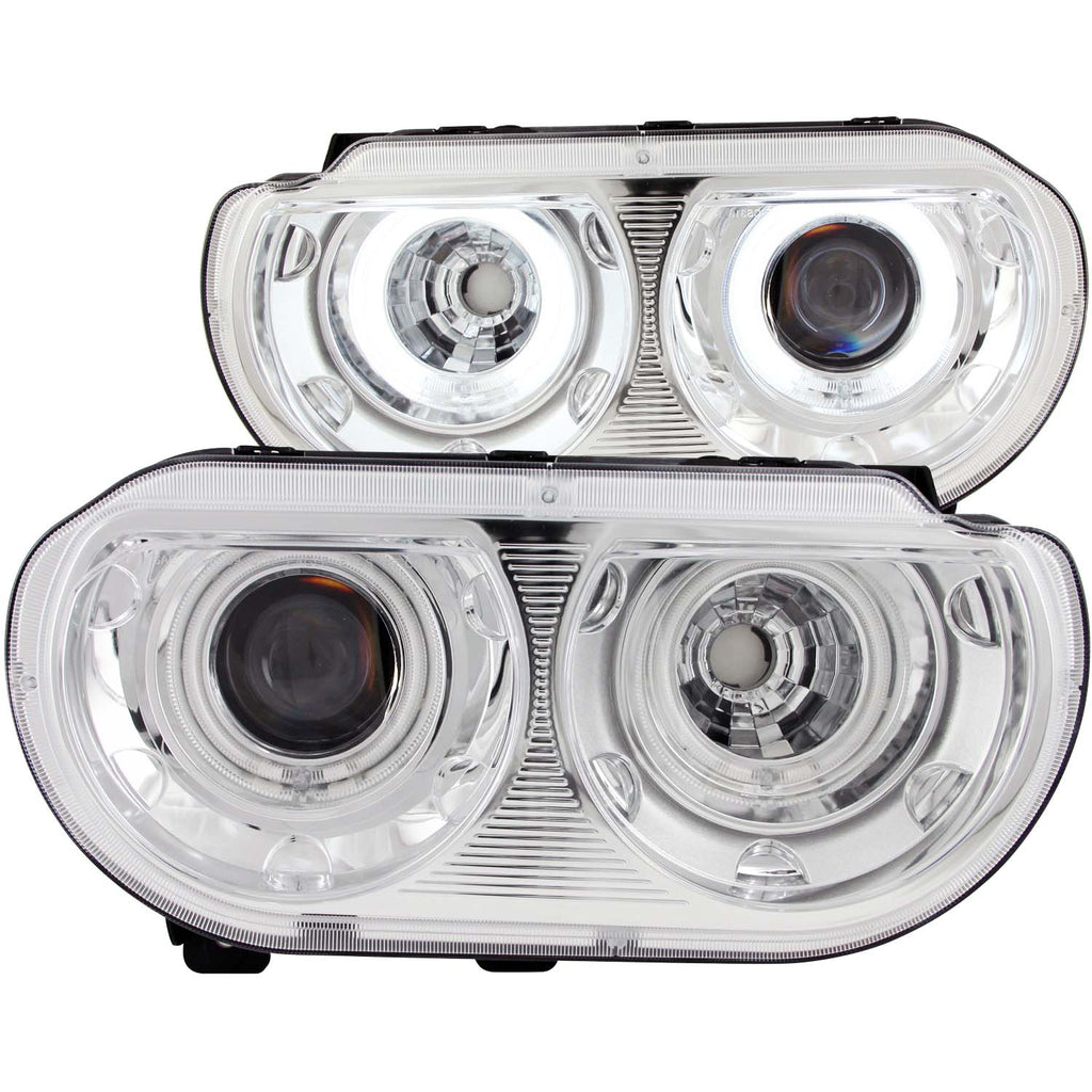 ANZO USA-121307 | Projector Headlight Set w/Halo; Clear Lens; Chrome Housing;Pair CCFL; For Use w/Non HID Models Only;