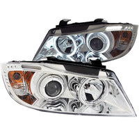 ANZO USA-121336 | Projector Headlight Set w/Halo; Clear Lens; Chrome Housing;Pair CCFL; w/LED Bar; For Use w/Non HID Models Only;