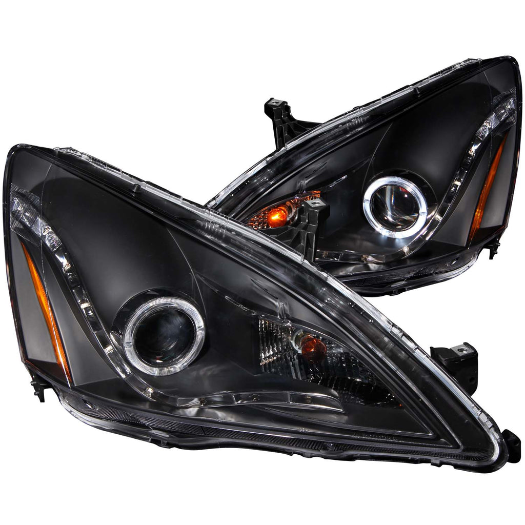 ANZO USA-121337 | Projector Headlight Set w/Halo; Clear Lens; Black Housing;Pair R8 Style; For Use w/Non HID Models Only;