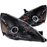 ANZO USA-121337 | Projector Headlight Set w/Halo; Clear Lens; Black Housing;Pair R8 Style; For Use w/Non HID Models Only;