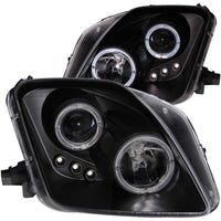 ANZO USA-121341 | Projector Headlight Set w/Halo; Clear Lens; Black Housing; w/LED;Pair
