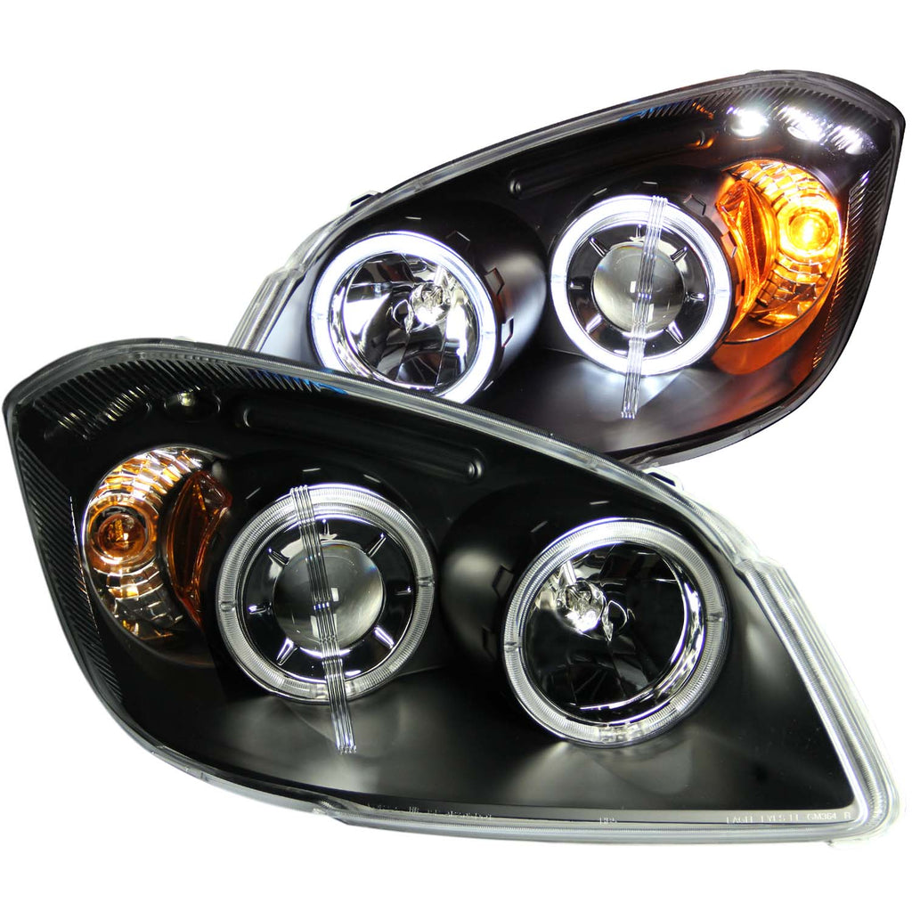 ANZO USA-121344 | Projector Headlight Set w/Halo; Clear Lens; Black Housing; w/LED;Pair