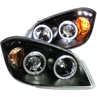 ANZO USA-121344 | Projector Headlight Set w/Halo; Clear Lens; Black Housing; w/LED;Pair