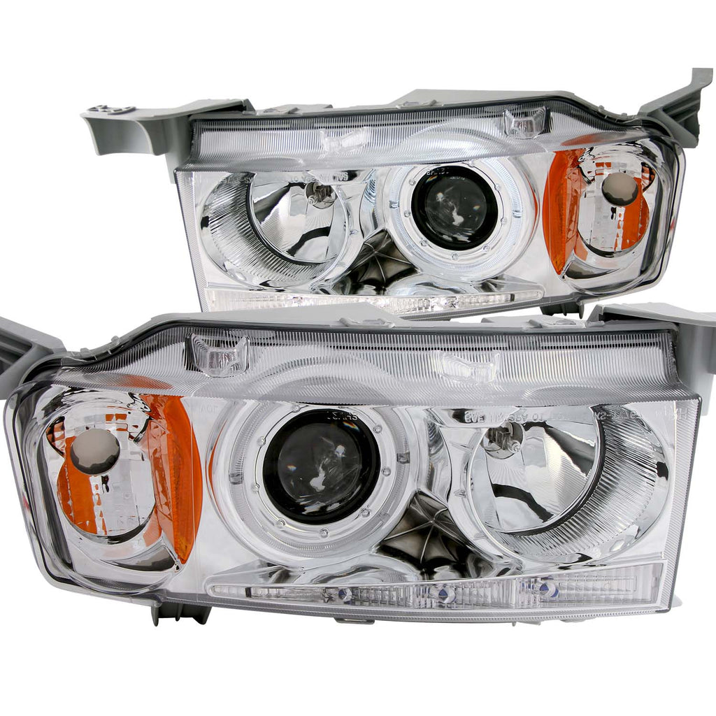 ANZO USA-121348 | Projector Headlight Set w/Halo; Clear Lens; Chrome Housing; G2;Pair