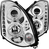 ANZO USA-121364 | Projector Headlight Set w/Halo; Clear Lens; Chrome Housing;Pair CCFL; HID Compatible;