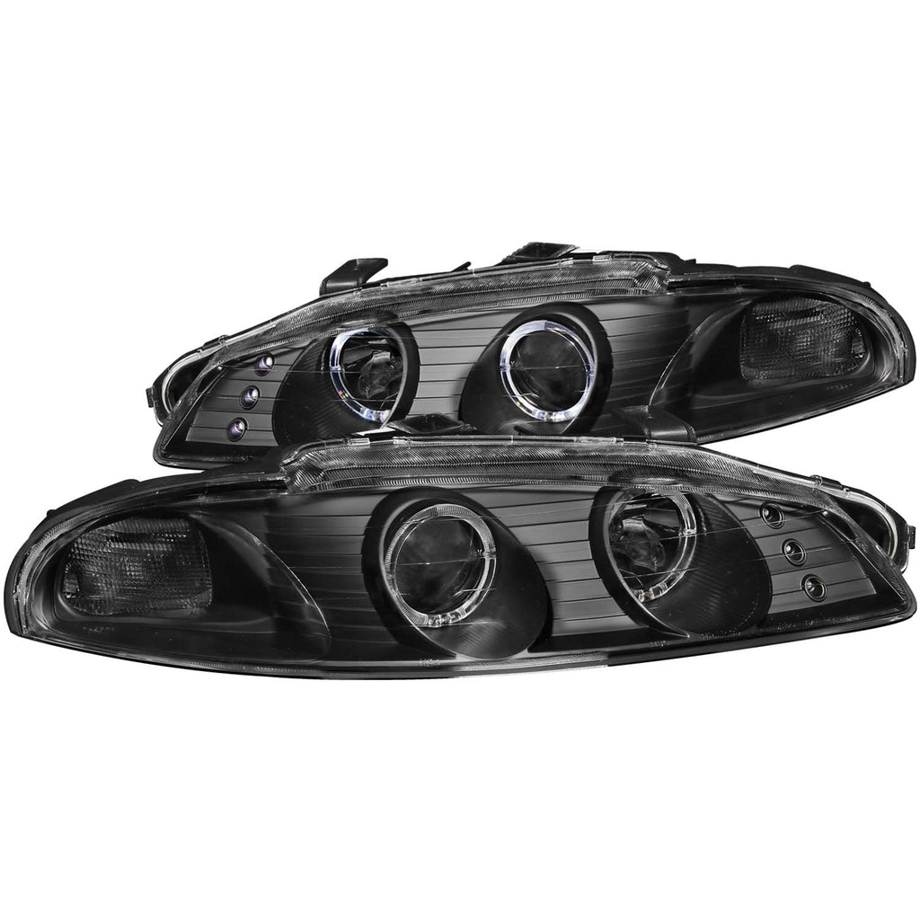 ANZO USA-121365 | Projector Headlight Set w/2 Halos; Clear Lens; Black Housing; G2;Pair