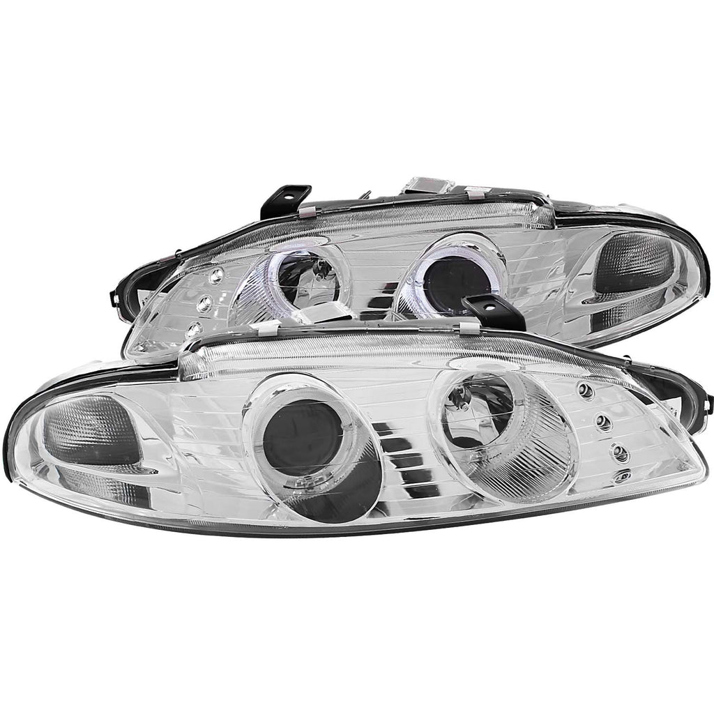 ANZO USA-121366 | Projector Headlight Set w/2 Halos; Clear Lens; Chrome Housing; G2;Pair