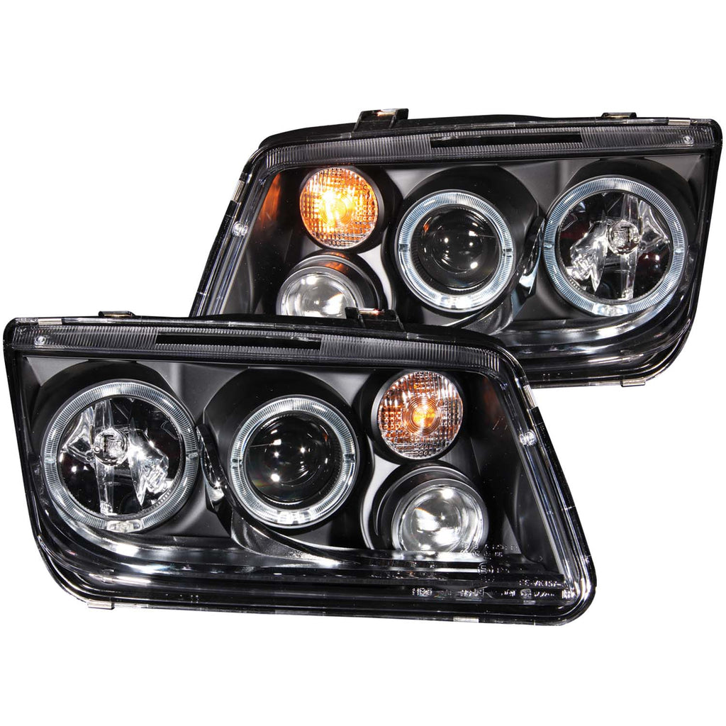 ANZO USA-121369 | Projector Headlight Set w/Halo; Clear Lens; Black Housing;Pair CCFL; w/Fog Lights; Not For Use w/Single Bulb Type;