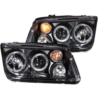 ANZO USA-121369 | Projector Headlight Set w/Halo; Clear Lens; Black Housing;Pair CCFL; w/Fog Lights; Not For Use w/Single Bulb Type;