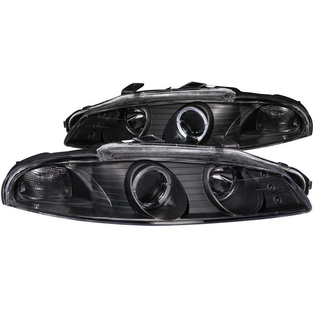 ANZO USA-121377 | Projector Headlight Set w/Halo; Clear Lens; Black Housing; G2;Pair
