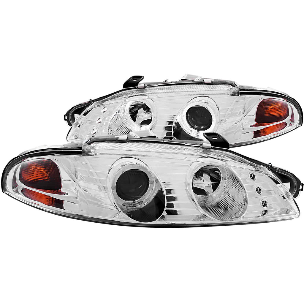ANZO USA-121380 | Projector Headlight Set w/2 Halos; Clear Lens; Chrome Housing; G2; Amber Corner Lights;Pair