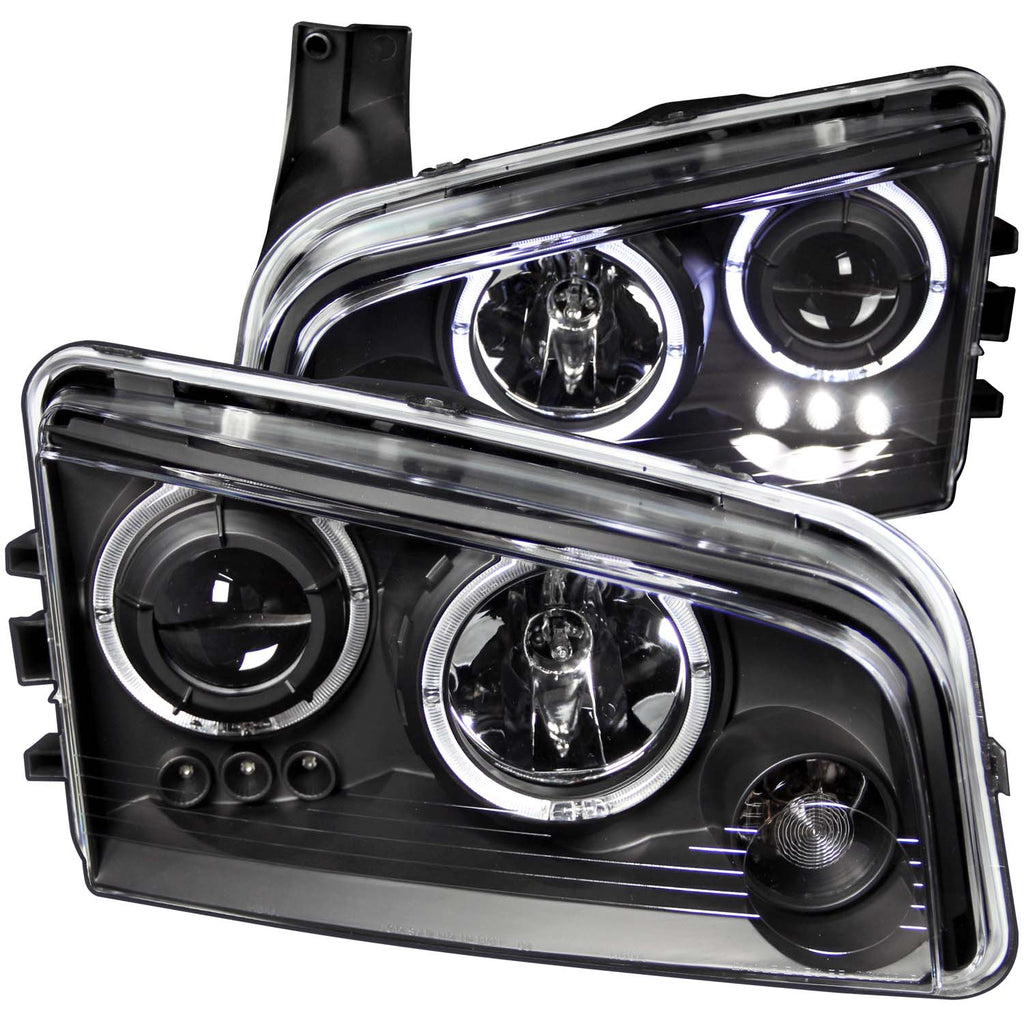 ANZO USA-121381 | Projector Headlight Set w/Halo; Clear Lens; Black Housing;Pair