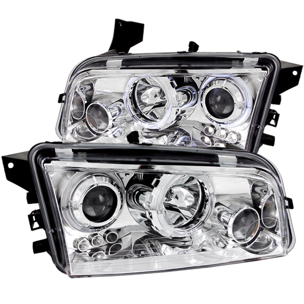 ANZO USA-121382 | Projector Headlight Set w/Halo; Clear Lens; Chrome Housing;Pair