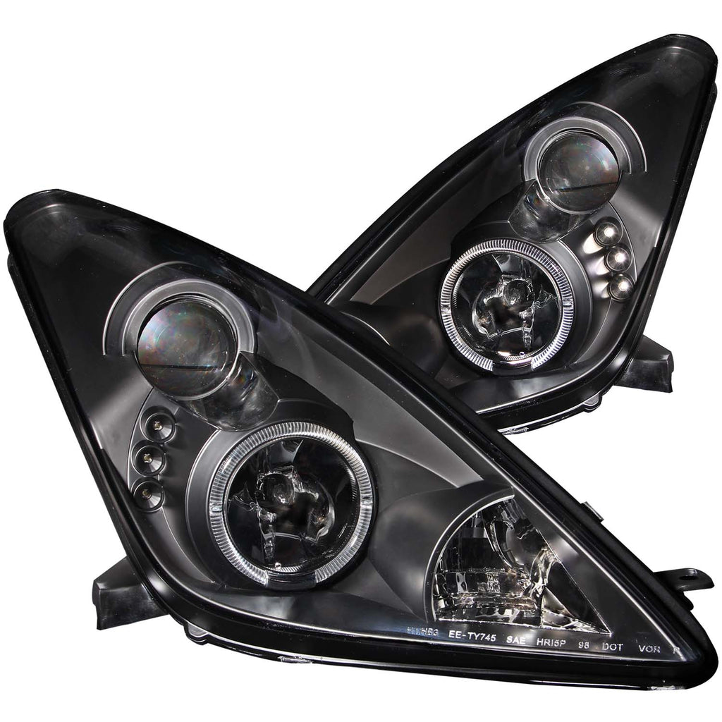 ANZO USA-121387 | Projector Headlight Set w/Halo; Clear Lens; Black Housing;Pair CCFL; For Use w/Non HID Models Only;
