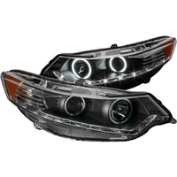 ANZO USA-121393 | Projector Headlight Set w/Halo; Clear Lens; Black Housing;Pair CCFL; HID Compatible;