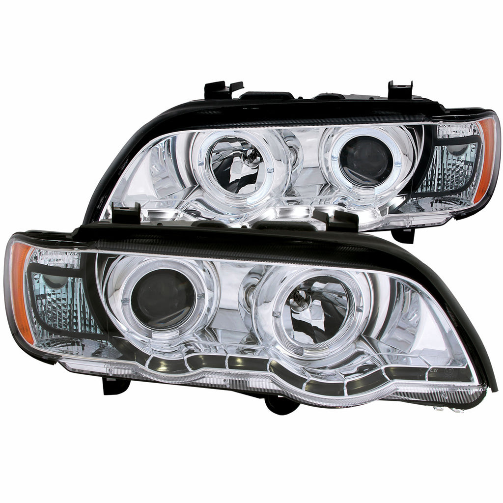 ANZO USA-121397 | Projector Headlight Set w/Halo; Clear Lens; Chrome Housing;Pair CCFL; For Use w/Non HID Models Only;