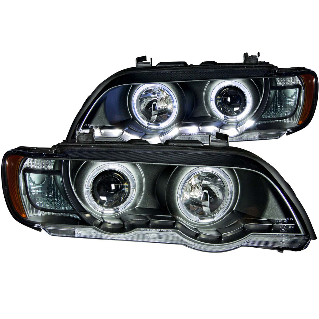 ANZO USA-121398 | Projector Headlight Set w/Halo; Clear Lens; Black Housing;Pair CCFL; For Use w/Non HID Models Only;