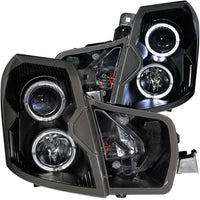 ANZO USA-121415 | Projector Headlight Set w/Halo; Clear Lens; Black Housing;Pair For Use w/Non HID Models Only;